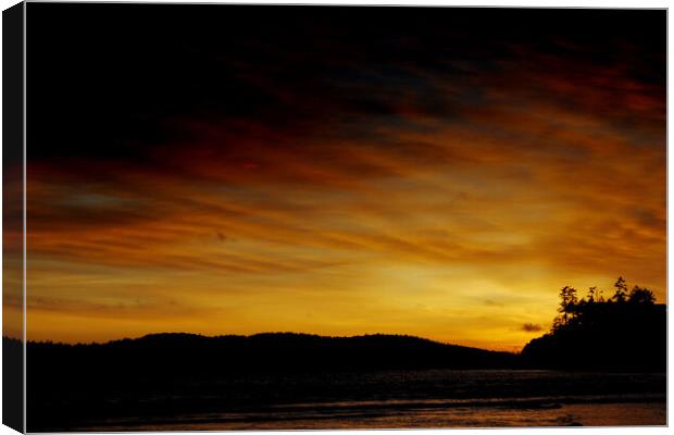 Sunset Long Beach Tofino Vancouver Island Canada Canvas Print by Andy Evans Photos