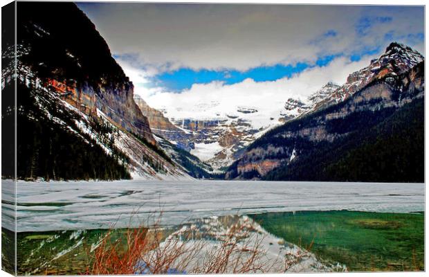 Lake Louise Victoria Glacier Banff National Park Alberta Canada Canvas Print by Andy Evans Photos