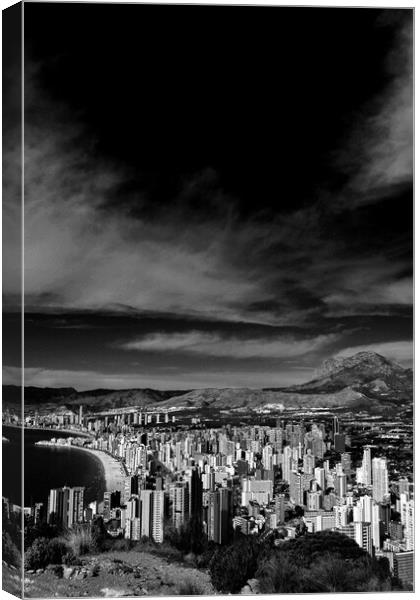 Benidorm Skyline Cityscape Costa Blanca Spain Canvas Print by Andy Evans Photos
