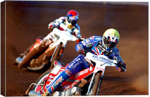 Great Britain Speedway Motorcycle Action Canvas Print by Andy Evans Photos
