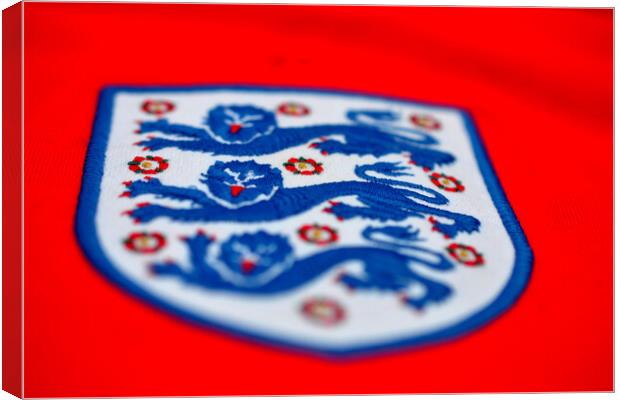 England Three Lions red football shirt badge Canvas Print by Andy Evans Photos