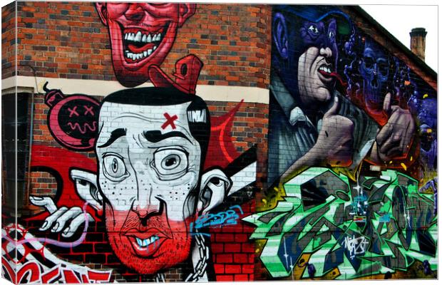 Street Art Graffiti Digbeth Birmingham UK Canvas Print by Andy Evans Photos