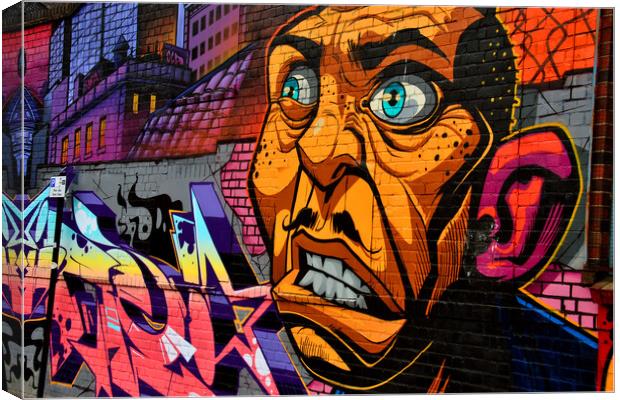 Street Art Graffiti Digbeth Birmingham UK Canvas Print by Andy Evans Photos