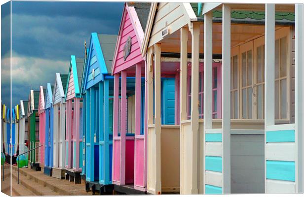 Beach Huts in Southwold, Suffolk, England, United Kingdom Canvas Print by Andy Evans Photos