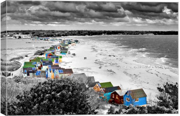 Hengistbury Head beach huts Dorset Canvas Print by Andy Evans Photos