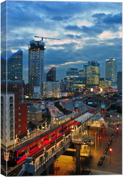 Canary Wharf skyscrapers London Docklands Canvas Print by Andy Evans Photos