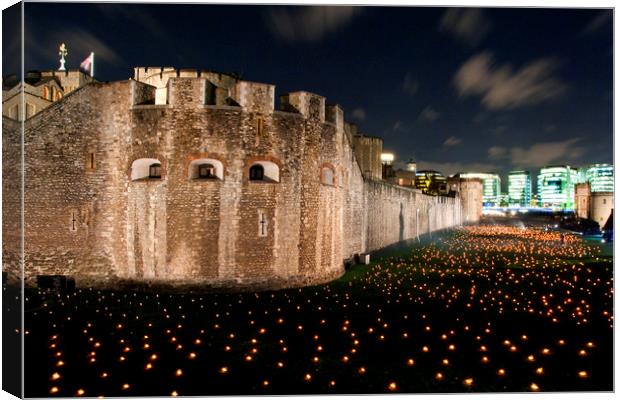 Tower of London torch lit candles lanterns Canvas Print by Andy Evans Photos