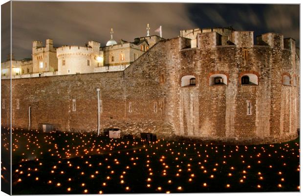 Tower of London Beyond The Deepening Shadows Canvas Print by Andy Evans Photos