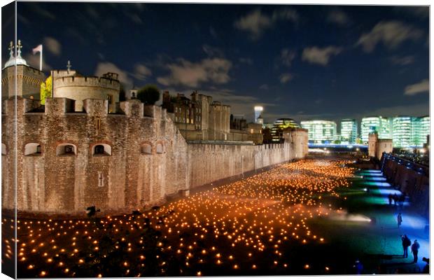 Tower of London Beyond The Deepening Shadow Canvas Print by Andy Evans Photos