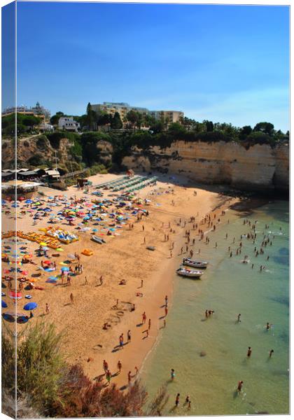 Praia da Senhora da Rocha Algarve Portugal Canvas Print by Andy Evans Photos