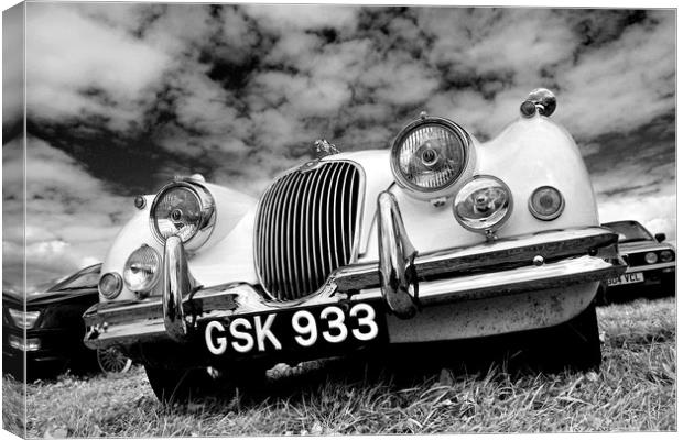 Jaguar classic vintage car front view Canvas Print by Andy Evans Photos