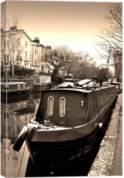 Narrow boat Grand Union Canal Camden Canvas Print by Andy Evans Photos