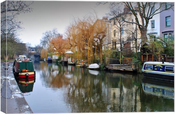 Narrow boats Grand Union Canal Camden Canvas Print by Andy Evans Photos