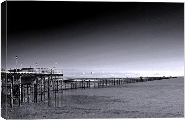 Southend on Sea Pier and Beach in Essex Canvas Print by Andy Evans Photos
