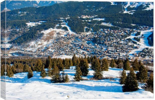 Meribel Les Trois Vallees ski area French Alps Fra Canvas Print by Andy Evans Photos