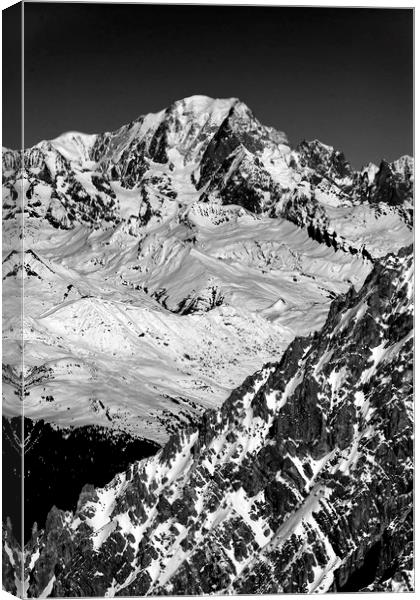 Mont Blanc Mont Vallon Meribel Mottaret France Canvas Print by Andy Evans Photos