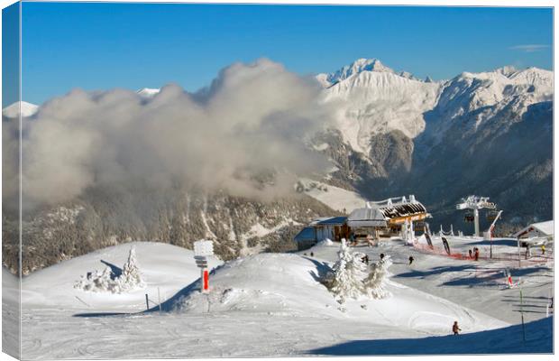 Courchevel La Tania Mont Blanc France Canvas Print by Andy Evans Photos
