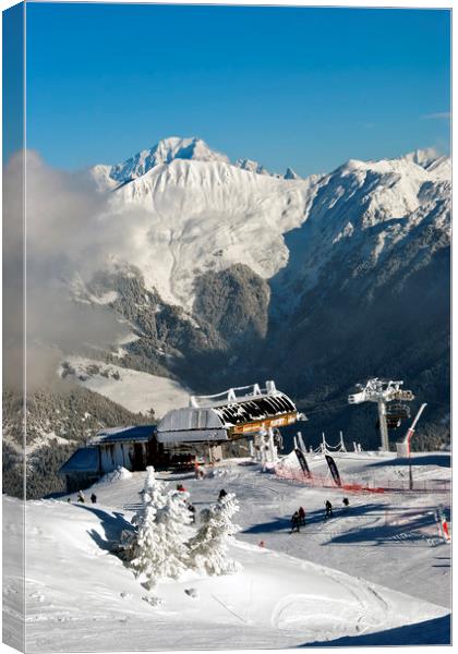 Courchevel La Tania Mont Blanc France Canvas Print by Andy Evans Photos