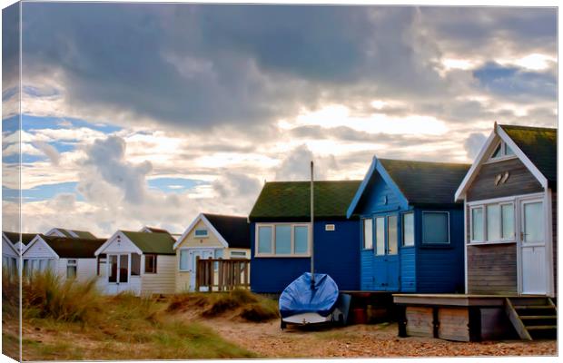 Hengistbury Head Beach Huts Dorset Canvas Print by Andy Evans Photos