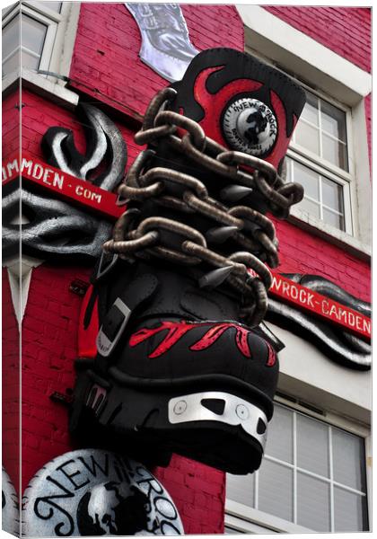 Camden Town Colourful Shop Building Facade Canvas Print by Andy Evans Photos