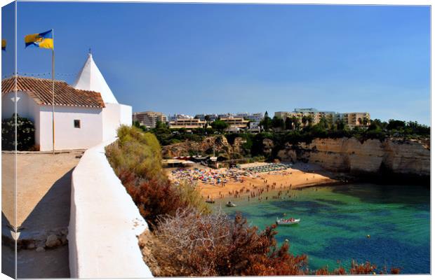 Praia de Nossa Senhora da Rocha Algarve Portugal Canvas Print by Andy Evans Photos