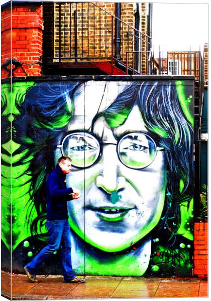 John Lennon Mural Street Art Camden London Canvas Print by Andy Evans Photos