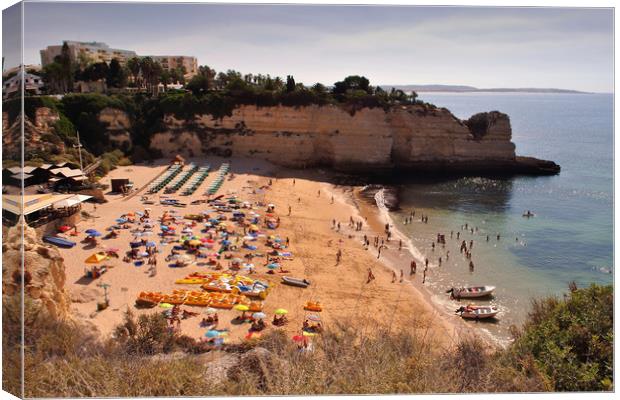 Praia de Nossa Senhora da Rocha Algarve Portugal Canvas Print by Andy Evans Photos