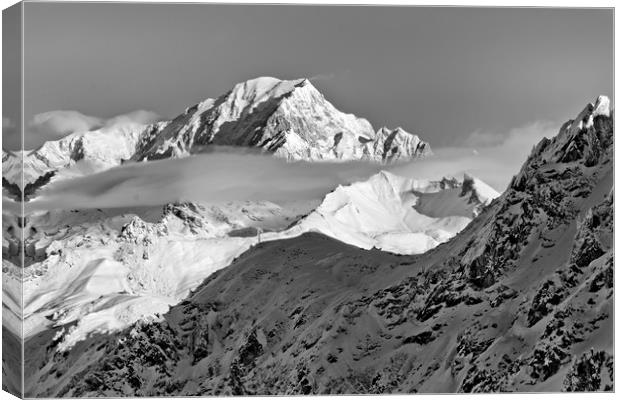 Mont Blanc from Les Arcs French Alps France Canvas Print by Andy Evans Photos