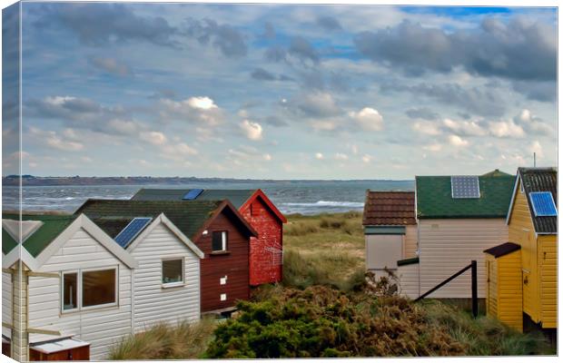 Hengistbury Head Beach Huts Dorset Canvas Print by Andy Evans Photos