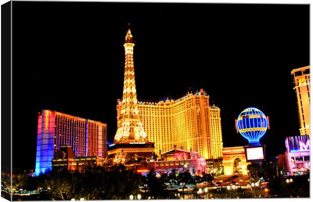 Paris Hotel Las Vegas United States of America Canvas Print by Andy Evans Photos