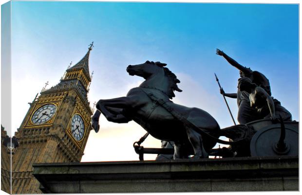 Big Ben Boadicea's Chariot Westminster London Canvas Print by Andy Evans Photos