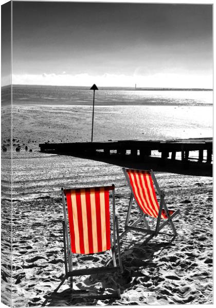 Three Shells Beach Southend on Sea Essex England Canvas Print by Andy Evans Photos
