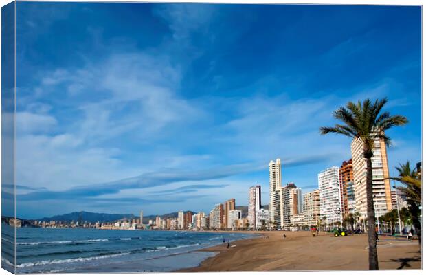 Majestic Benidorm Skyline Overlooking the Turquois Canvas Print by Andy Evans Photos