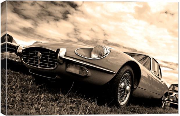 E-Type Jaguar Classic Motor Car Canvas Print by Andy Evans Photos