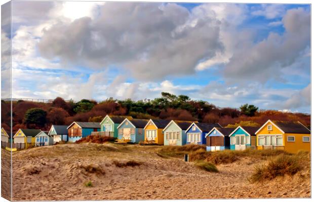 Beach Huts Hengistbury Head Bournemouth Dorset England UK Canvas Print by Andy Evans Photos