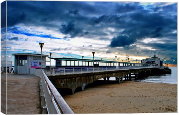 Bournemouth Pier And Beach Dorset Canvas Print by Andy Evans Photos