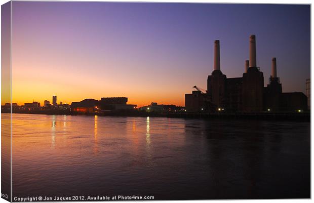 Sunrise at Battersea Power Station Canvas Print by Jon Jaques