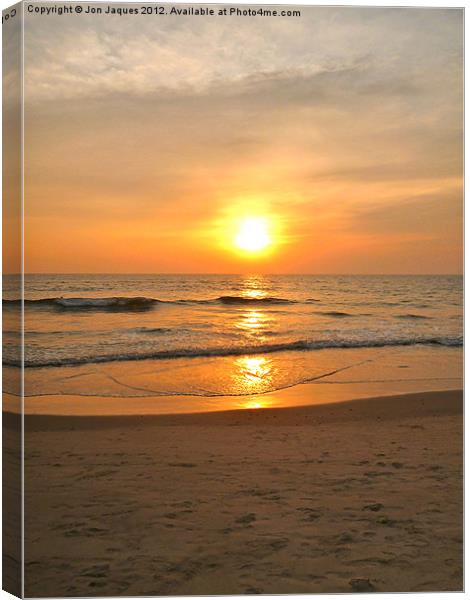 Goan Sunset Canvas Print by Jon Jaques