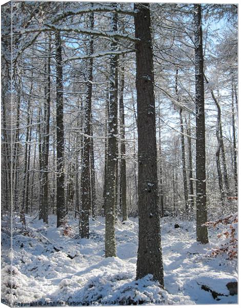 Snowy Trees Canvas Print by Jennifer Henderson