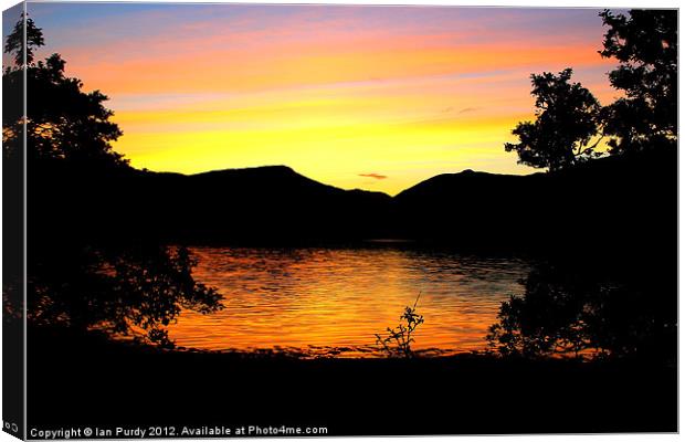 Sunset at Loch Eil Canvas Print by Ian Purdy