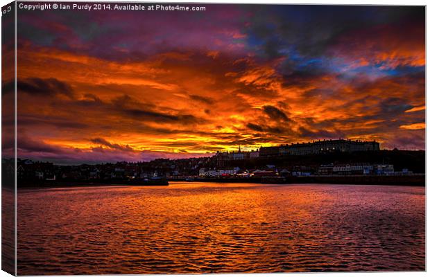 Sunset over Whitby Canvas Print by Ian Purdy