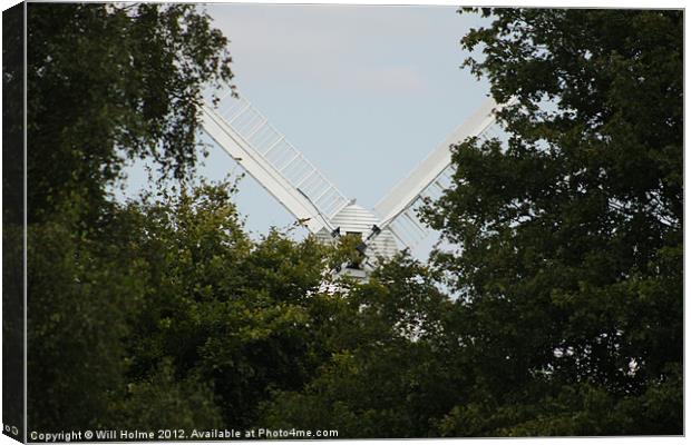 Windmill Behind The Trees Canvas Print by Will Holme