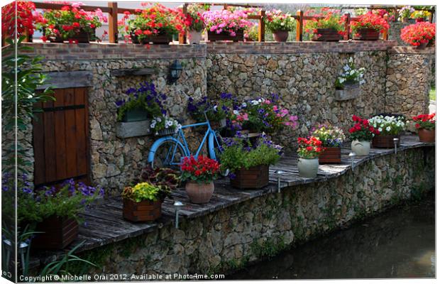 Flower Bicycle Canvas Print by Michelle Orai