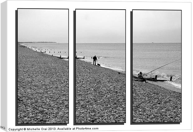A day at the beach triptych Canvas Print by Michelle Orai