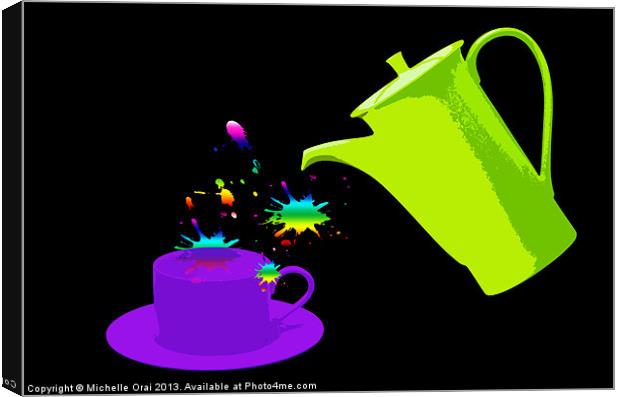 A little cup of rainbow Canvas Print by Michelle Orai