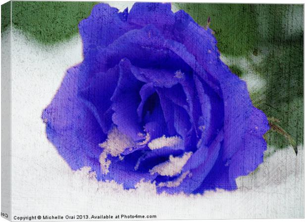 Cold Blue Rose Canvas Print by Michelle Orai
