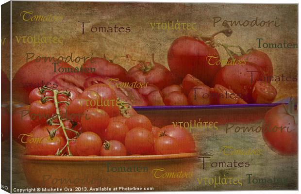 Tomatoes from around the World Canvas Print by Michelle Orai