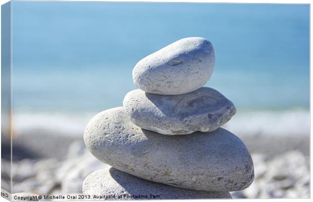 Pebble Tower Canvas Print by Michelle Orai