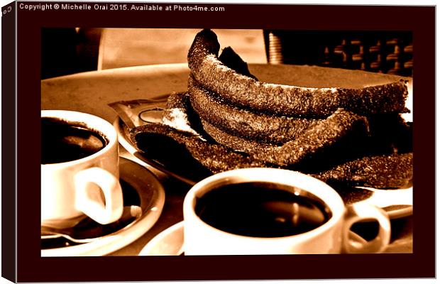 Chocolate and Churros Canvas Print by Michelle Orai
