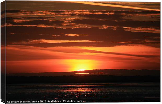 September Sunset over Breydon water Canvas Print by dennis brown